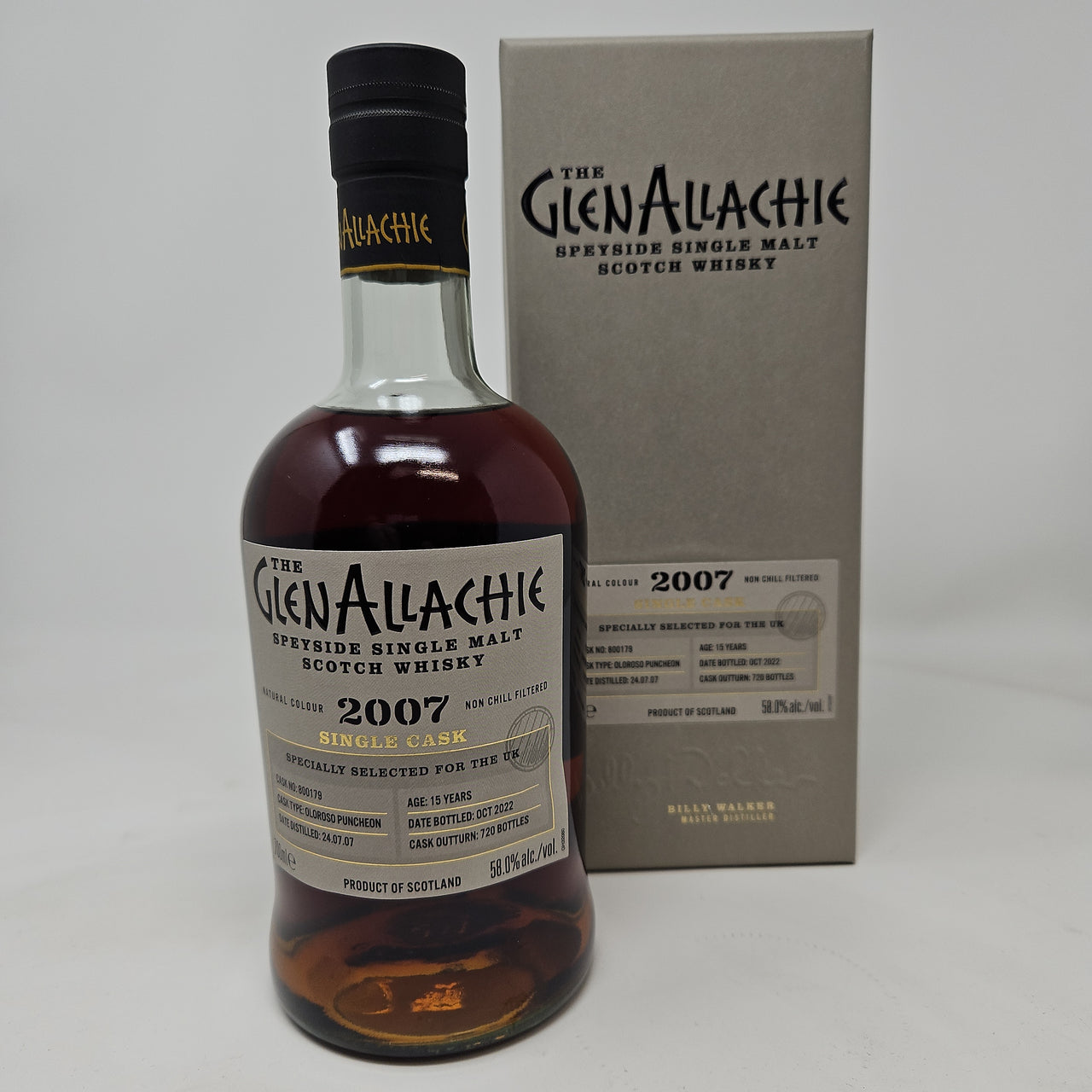 GlenAllachie Single Cask 2007 Aged 15 Years Oloroso Puncheon #800179 70cl 58%