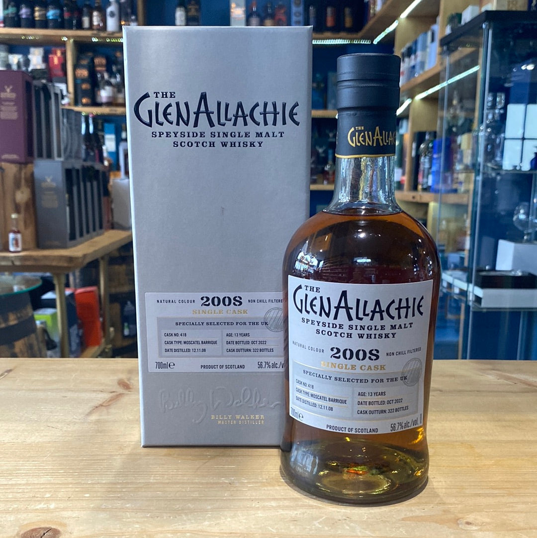 GlenAllachie Single Cask 2008 Aged 13 Years Moscatel Barrique #418 70cl 56.7%