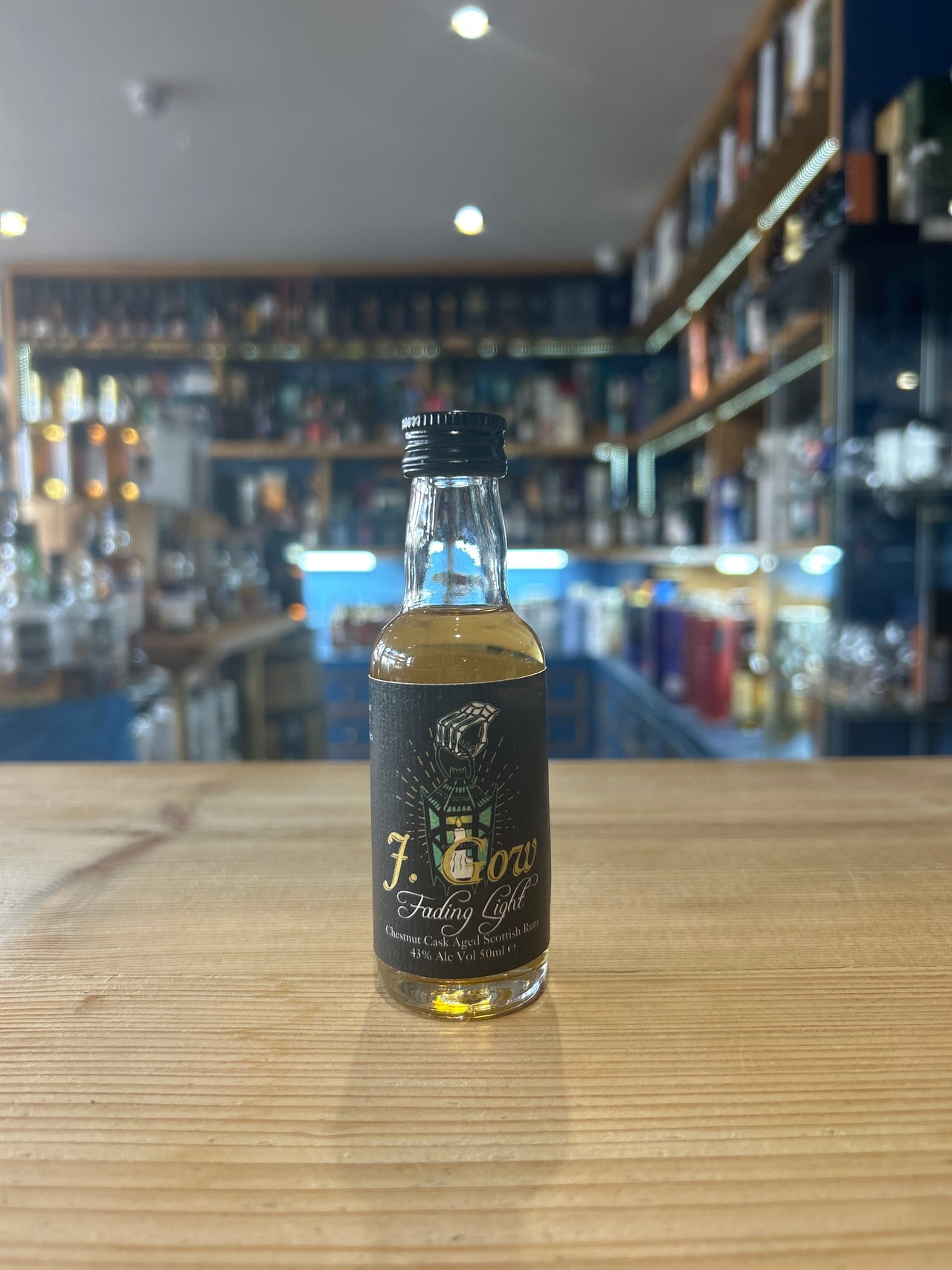 J Gow Fading Light Chestnut Cask Aged Scottish Rum 5cl 43%