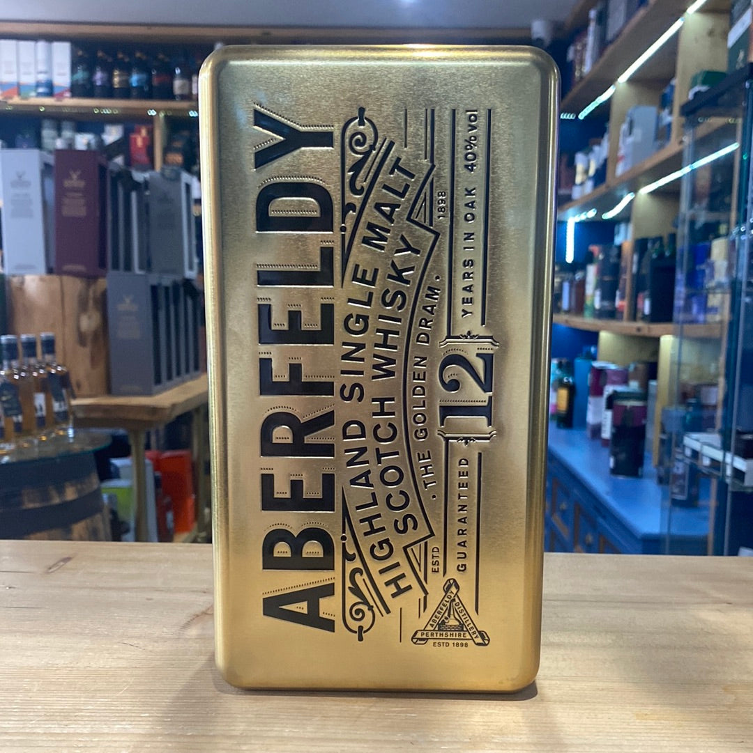 Aberfeldy Aged 12 Years in Gold Bar Tin 70cl 40%