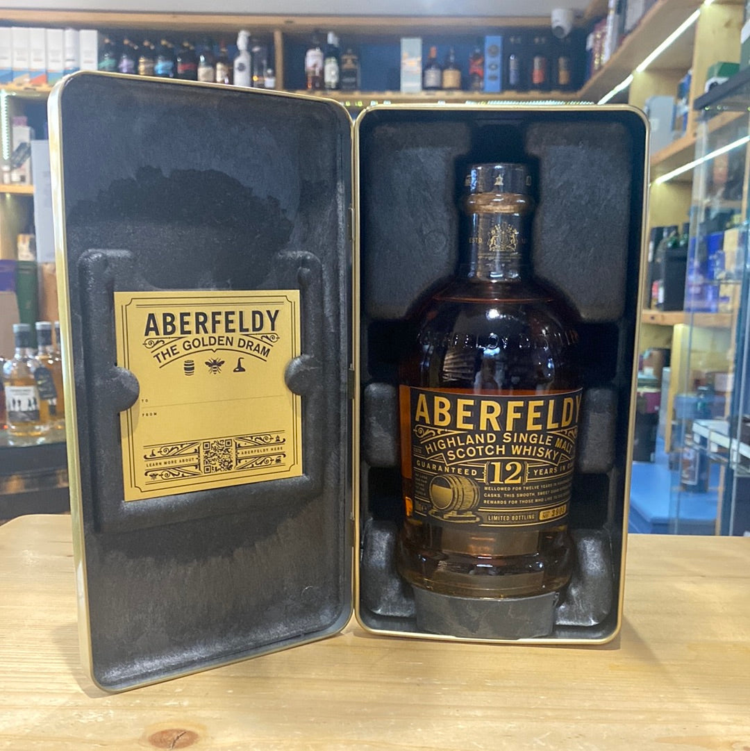 Aberfeldy Aged 12 Years in Gold Bar Tin 70cl 40%