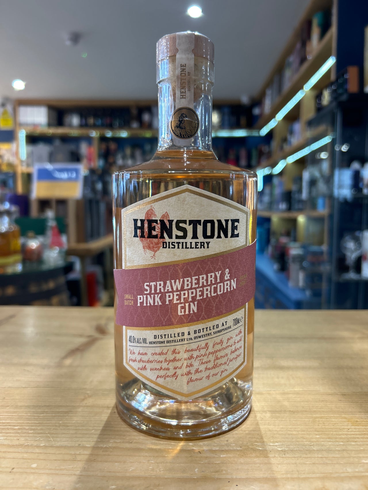 Henstone Strawberry &  Pink Peppercorn Gin 70cl 40%