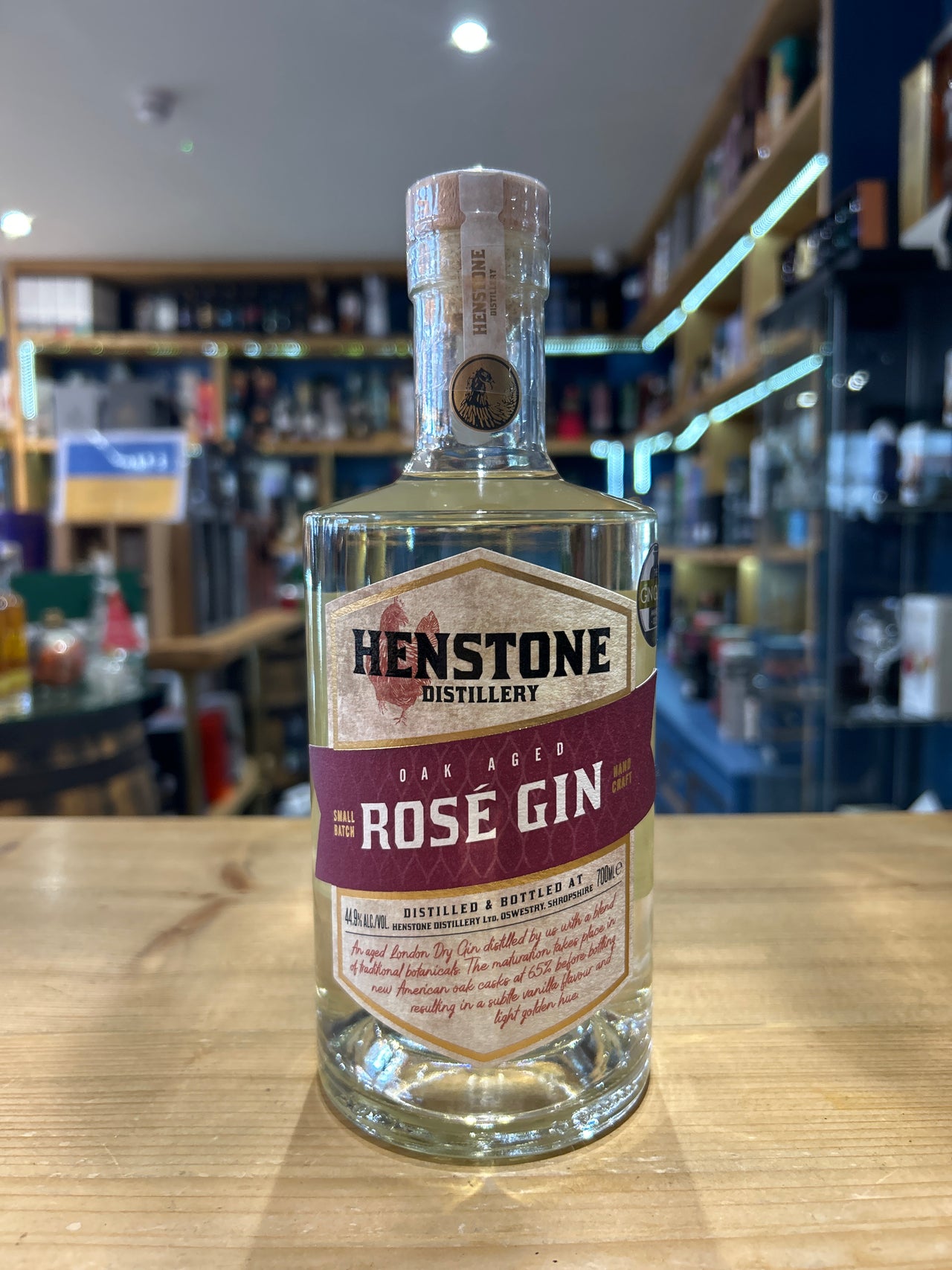 Henstone Oak Aged Rose Gin 70cl 44.9%