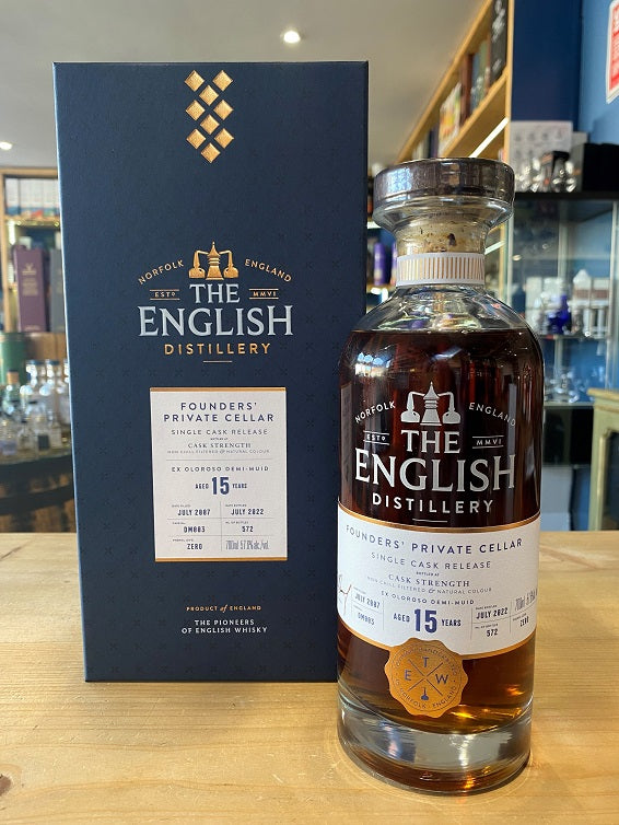 The English Whisky Co. Founders Private Cellar Aged 15 Years Cask No. DM003 70cl 57.6%